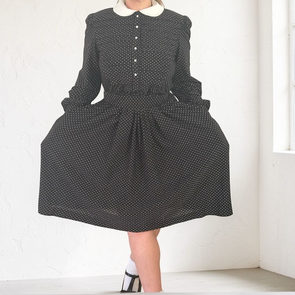 Vintage Sears Secretary Shirt Dress Sexy Teacher HeadMaster 10P Pockets Belt